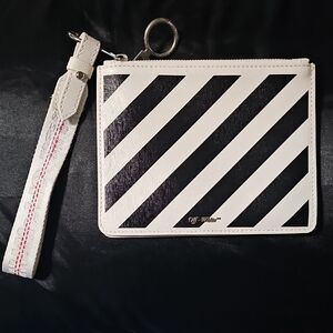 Off-White Diagonal Stripe Pouch